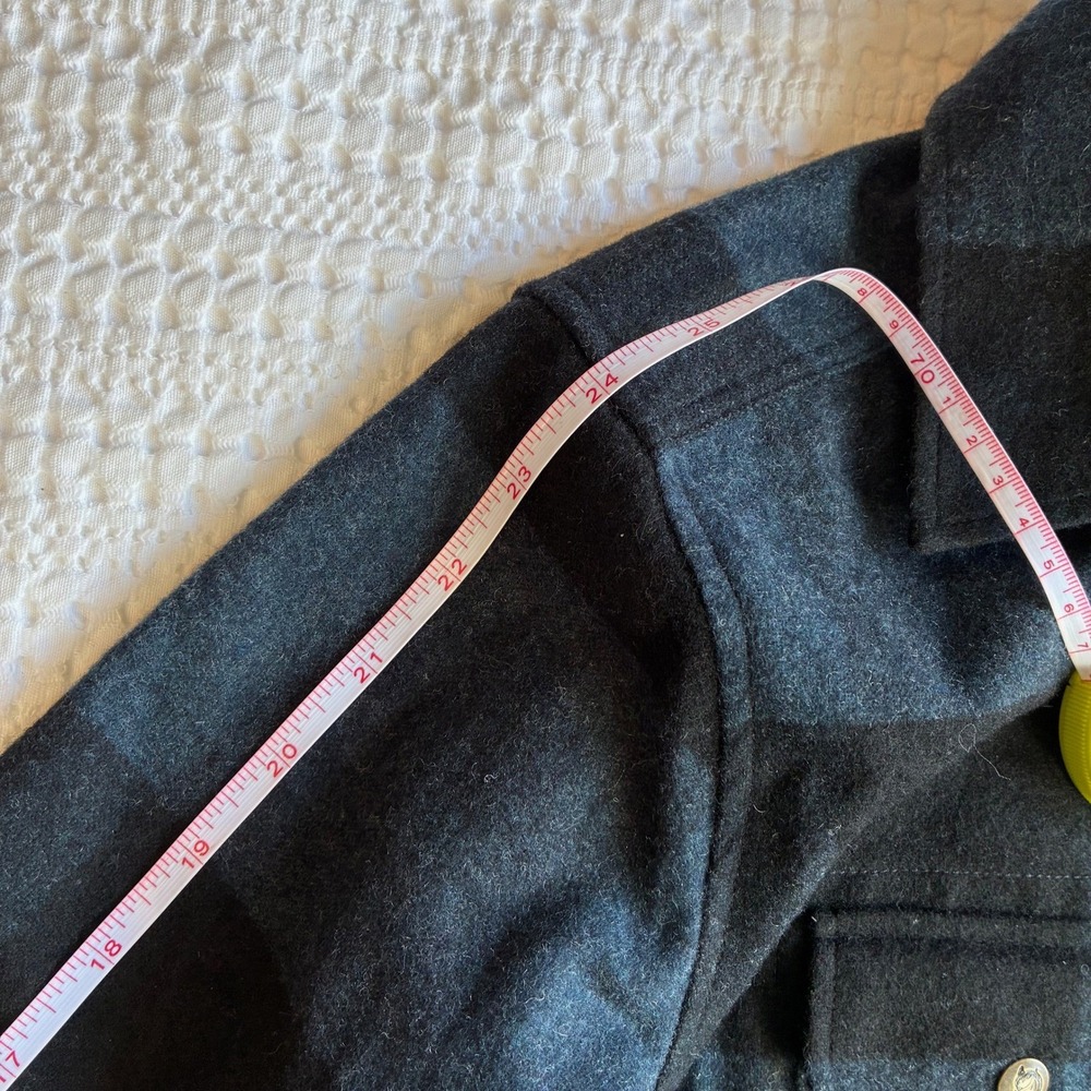 Fjallraven Canada Shirt Women XS Navy Black Plaid Wool Blend Flannel Button Up - Picture 15 of 15